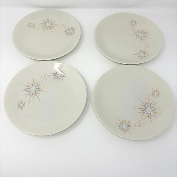 Vintage Set of 4 Ben Seibel Impromptu Iroquois Stellar Salad Plates 8" MCM Atom - Picture 1 of 7